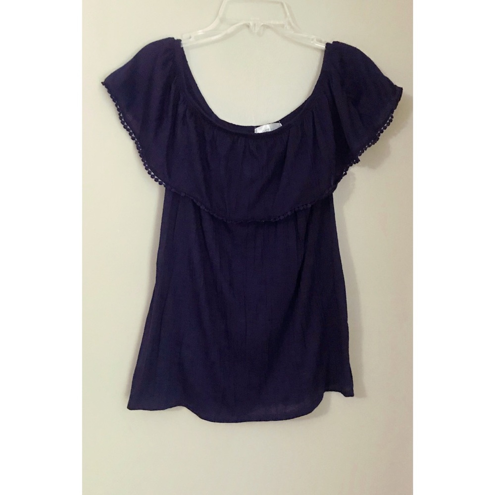 Just Be Flounce Off-The Shoulder Top